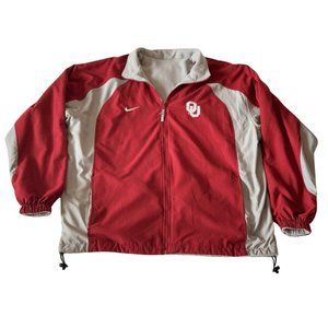 Vintage Nike Reversible Jacket Windbreaker OU Logo Red Gray Mens Sz XL Insulated